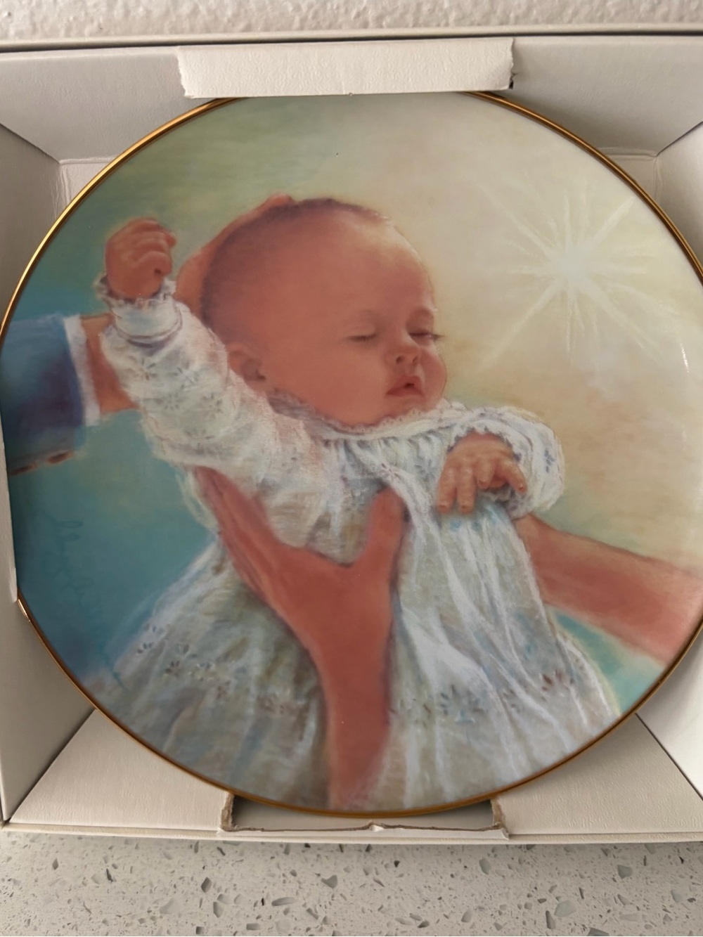 Vintage 1987 Abbie Williams “The Christening” Collector Plate w/ Original Box